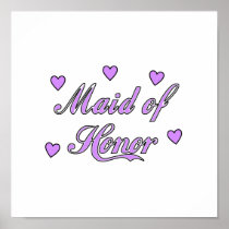 Maid of Honor Wedding Hearts Posters