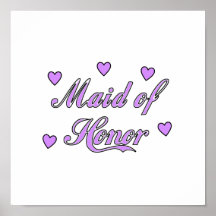 Maid of Honor Wedding Hearts Posters