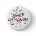 Maid of Honor Wedding ID Button by Aquavel Maid of Honor Wedding ID Button