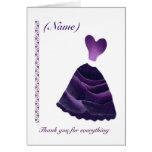 MAID OF HONOR Wedding Thank You - PURPLE Gown cards
