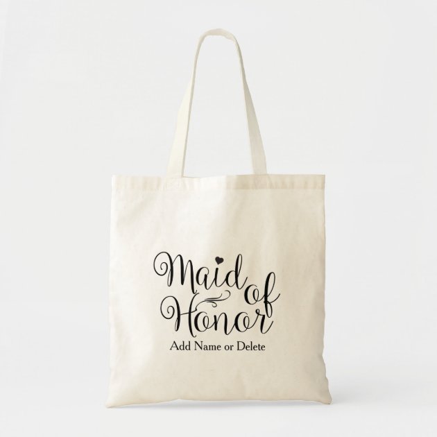 Maid of Honor Wedding Tote Budget Canvas Tote Bag