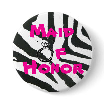 Maid of Honor Zebra buttons by dalionness Maid of Honor Zebra buttons
