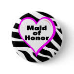 Maid Of Honor (Zebra Stripes) Buttons