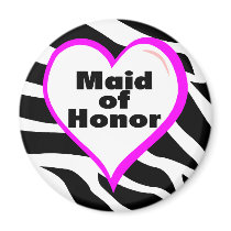 Maid Of Honor (Zebra Stripes) Refrigerator Magnet