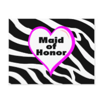 Maid Of Honor (Zebra Stripes) Postcards