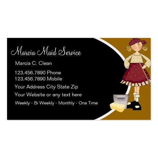 Maid Service Business Cards (front side)