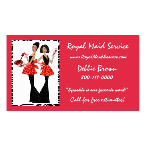 Maid Service Business Cards (front side)