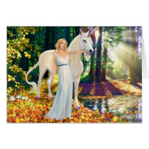 Maiden and Unicorne Healing Greeting Card cards