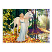 Maiden & Unicorn Healing Postcard postcards