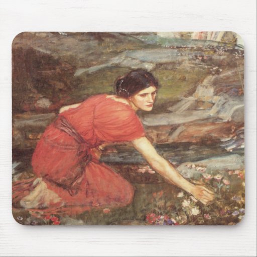 Maidens Picking Flowers Oil Painting Mousepad