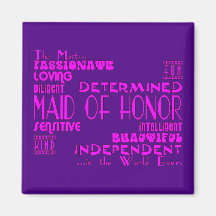 Maids of Honor Wedding Party Favors : Qualities Refrigerator Magnets