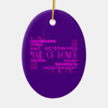 Maids of Honor Wedding Party Favors : Qualities Christmas Tree Ornaments