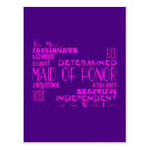 Maids of Honor Wedding Party Favors : Qualities Postcard