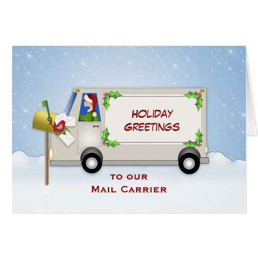 mail carrier christmas card mail truck mail box zazzle mail carrier christmas gifts