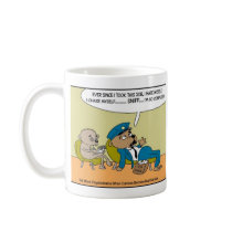 Mail Dog In Therapy Funny Offbeat Cartoon Gifts mugs