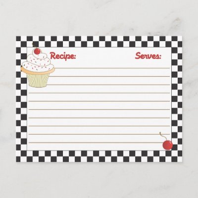 Recipe Cards Postcard by