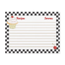 Mailable Cherry Cupcake Recipe Cards postcards