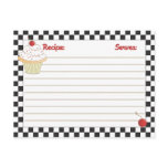Mailable Cherry Cupcake Recipe Cards Postcard