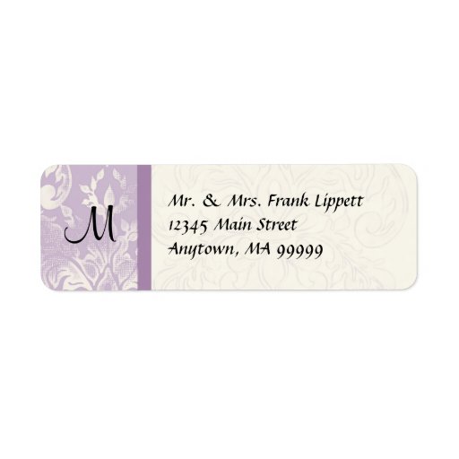 Mailing Labels - Fleur di Lys Damask - Lavender