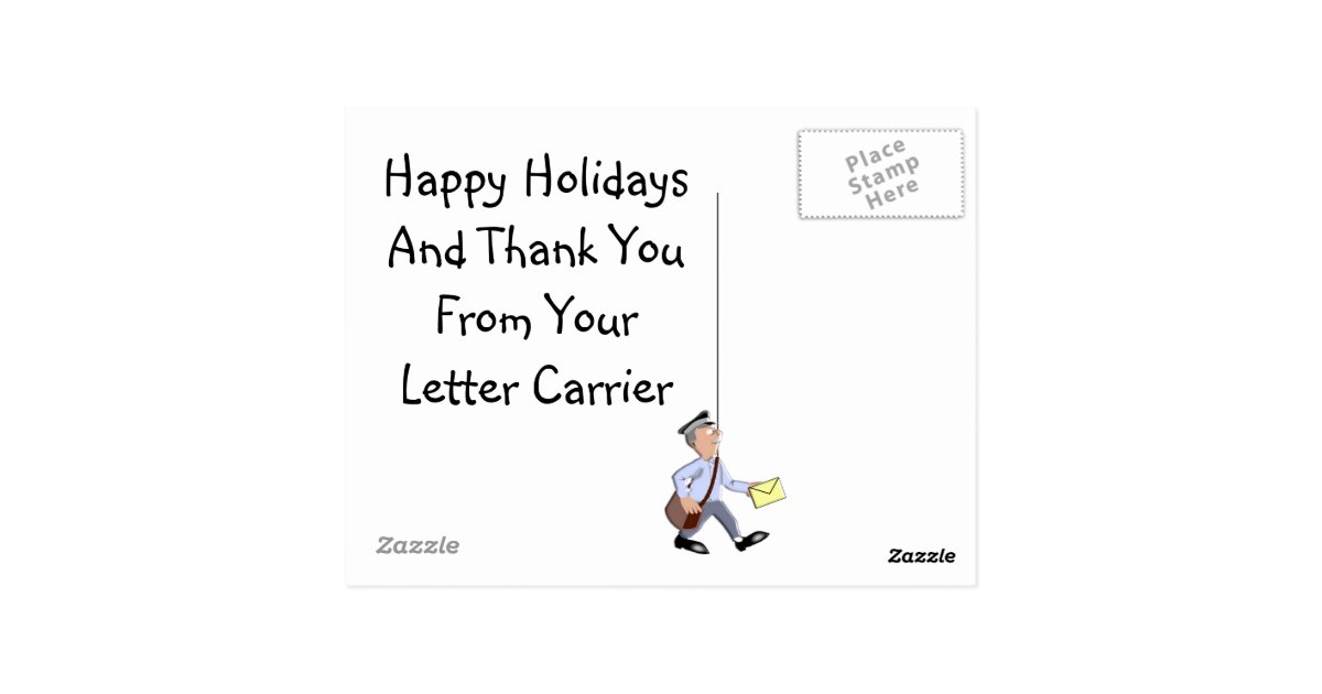Mailman THANK YOU POSTCARDS Zazzle