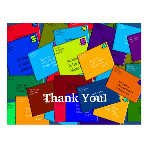 Mailman THANK YOU POSTCARDS Letters Zazzle