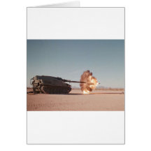 Main battle Tank Firing Greeting Cards