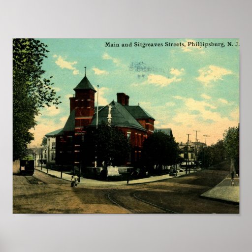 Main St, Phillipsburg NJ 1912 Vintage Poster