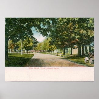Main St., W. Hartford CT Vintage print