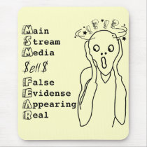 Main Stream Media Sells Fear black text mousepads
