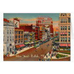 Main Street - Buffalo, NY Vintage Greeting Card