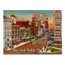 Main Street - Buffalo, NY Vintage Postcard