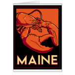 Maine art deco retro travel poster cards