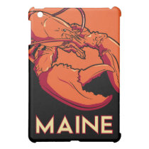 maine art deco retro travel poster ipad mini cases