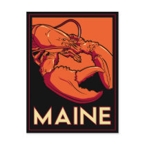 Maine art deco retro travel poster postcards