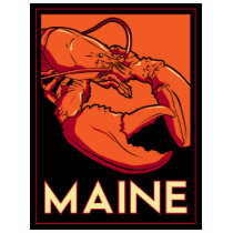 Maine art deco retro travel poster t shirt