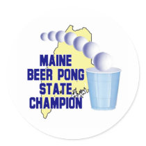 Maine Beer Pong Champion stickers by bartstshirts Maine Beer Pong Champion stickers