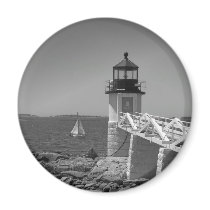 Maine_Black+White_7 Fridge Magnet