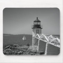 Maine_Black+White_7 Mouse Pad