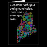 Maine Colorful Customize card how you want it cards