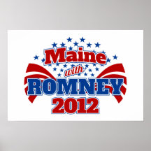 Maine con Romney 2012 Posters