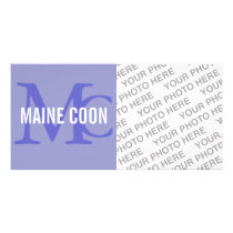 Maine Coon Cat Breed Monogram Photo Card Template