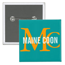 Maine Coon Cat Breed Monogram Pins