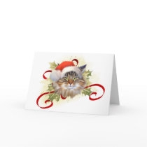 Maine Coon Cat Christmas Card by jaisjewels Maine Coon Cat Christmas Card