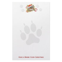 Maine Coon Cat Christmas Stationary stationery