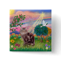 Maine Coon Cat - Cloud Angel buttons by catartgifts Maine Coon Cat - Cloud Angel buttons