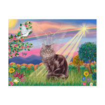 Maine Coon Cat - Cloud Angel postcards by catartgifts Maine Coon Cat - Cloud Angel postcards