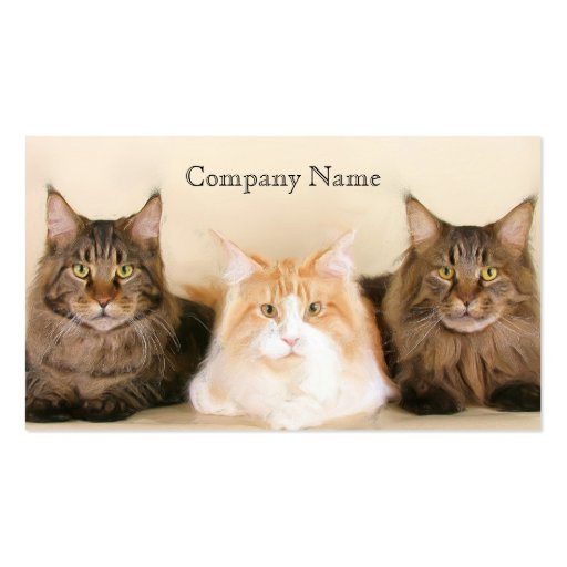Maine coon cats business cards (front side)