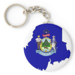 Maine Flag Map Key Chain