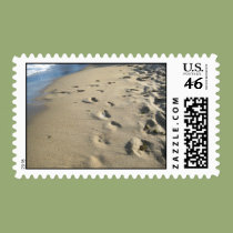 Maine, Footsteps on a sandy beach stamps