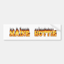 Maine Hottie Fire and flames Bumper Sticker